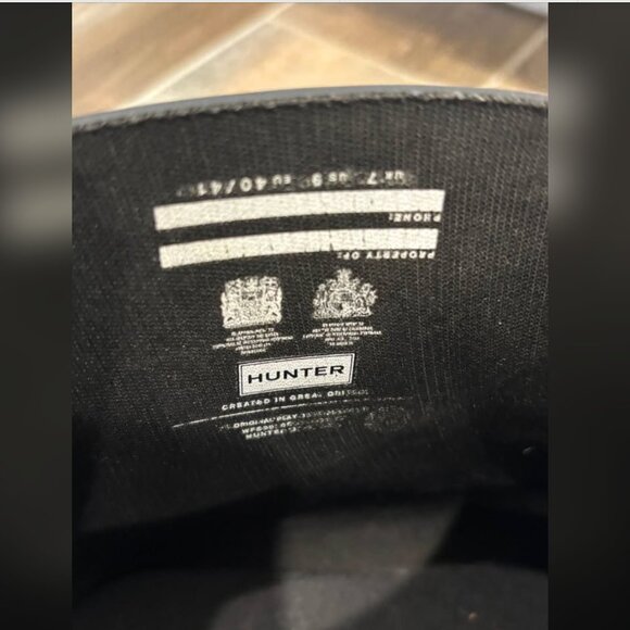 WOMEN'S HUNTER TABITHA BLACK RAIN BOOTS SIZE 9 - Picture 7 of 8